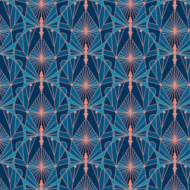 Diseño plano art deco de patrones sin fisuras