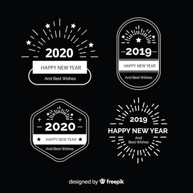 Vector gratuito diseño plano de banners de fiesta de año nuevo 2020