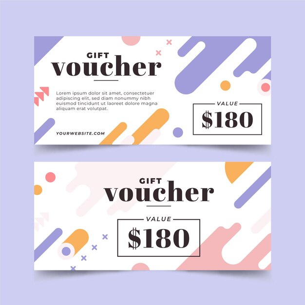 Diseño plano de banners de vales de regalo