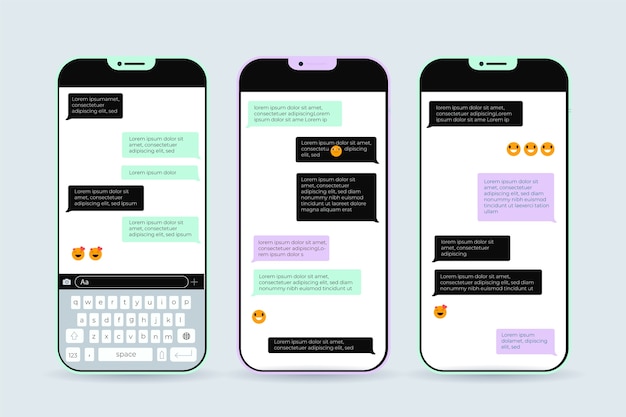 Vector gratuito diseño plano de burbuja de texto de teléfono