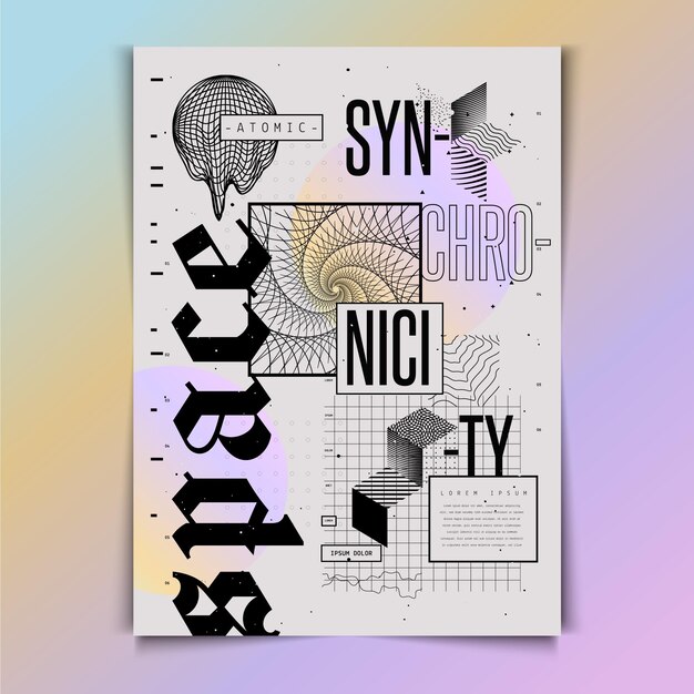 Diseño plano del cartel y2k