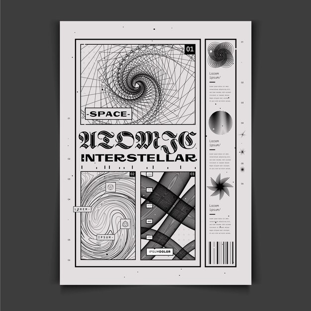 Diseño plano del cartel y2k