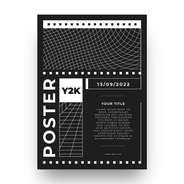 Diseño plano del cartel y2k