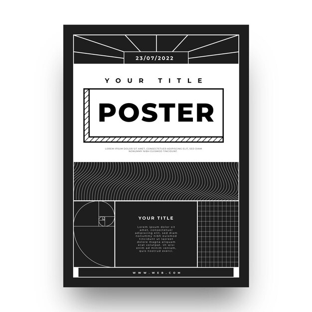 Diseño plano del cartel y2k