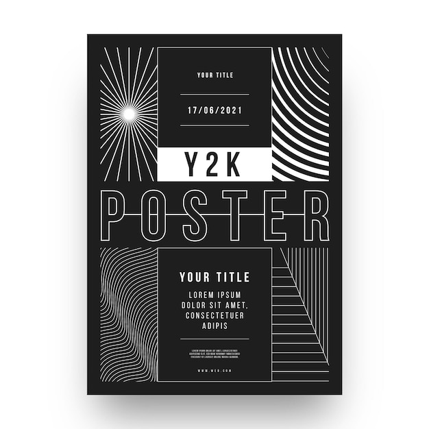 Vector gratuito diseño plano del cartel y2k