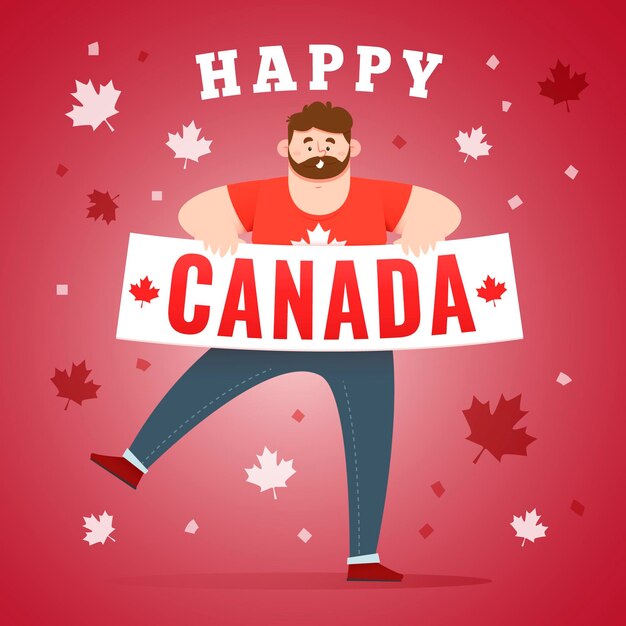 Diseño plano de celebración del día de Canadá