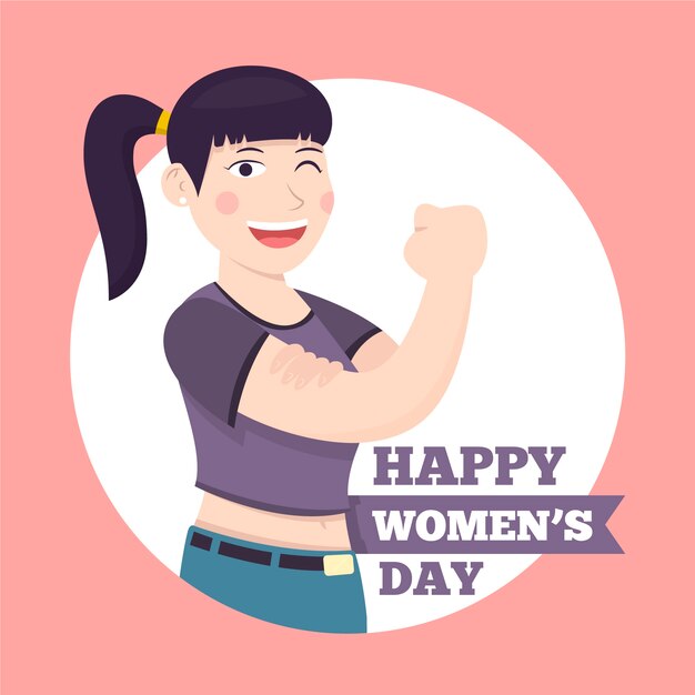 Diseño plano para la celebración del día de la mujer.