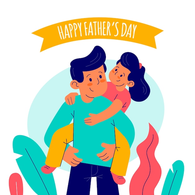 Vector gratuito diseño plano de celebración del día del padre