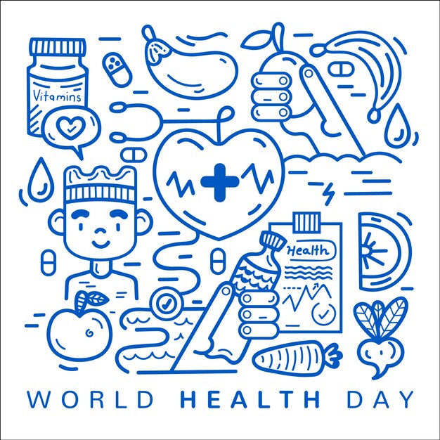 Diseño plano celebración del día de la salud de workd