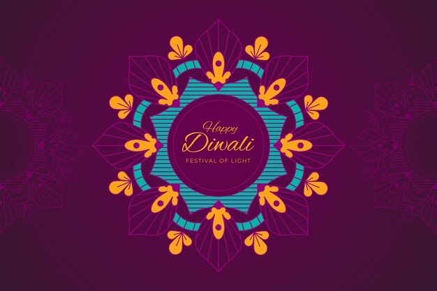 Diseño plano de celebración de diwali