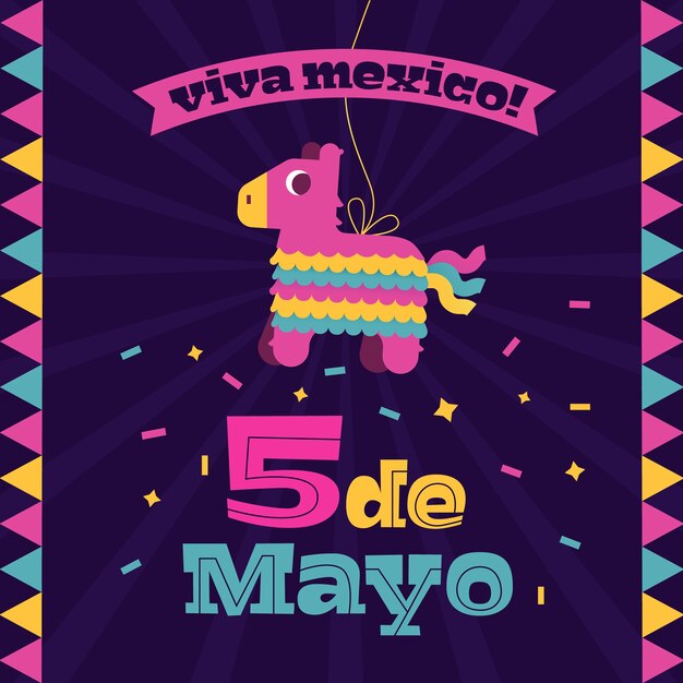 Diseño plano cinco de mayo