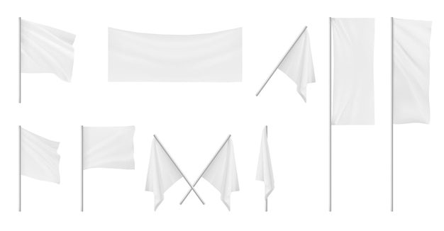 Diseño plano de la colección de banderas.