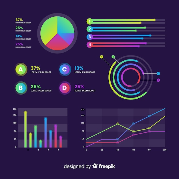 Diseño plano de colección de elementos de infografía