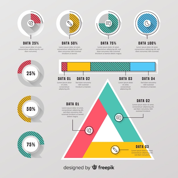 Diseño plano de colección de elementos de infografía