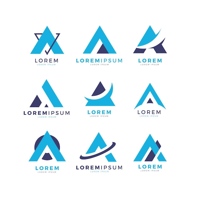 Diseño plano de una colección de logotipos