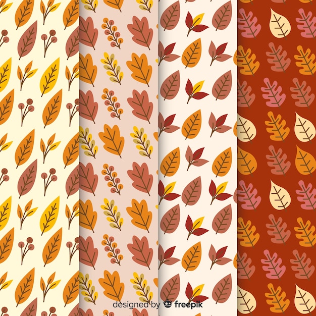 Diseño plano colección otoño patrón