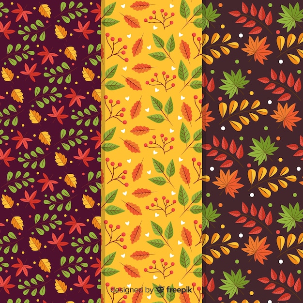 Diseño plano colección otoño patrón