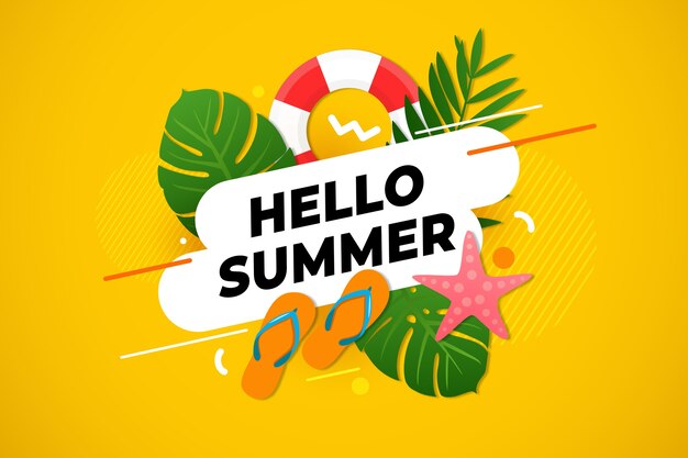 Diseño plano concepto hola verano