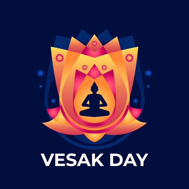 Diseño plano del concepto vesak