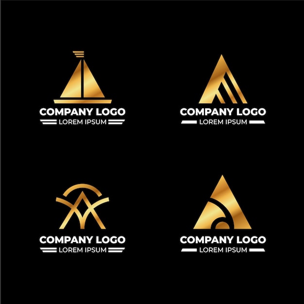 Vector gratuito diseño plano de un conjunto de logotipos.