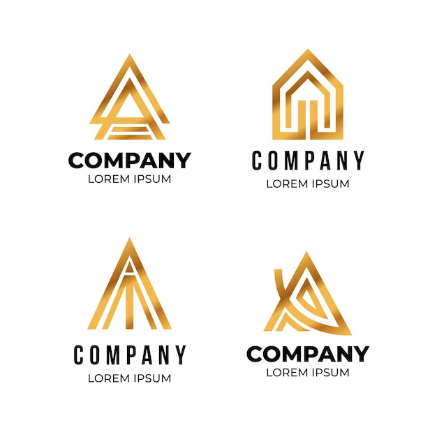 Diseño plano de un conjunto de logotipos.