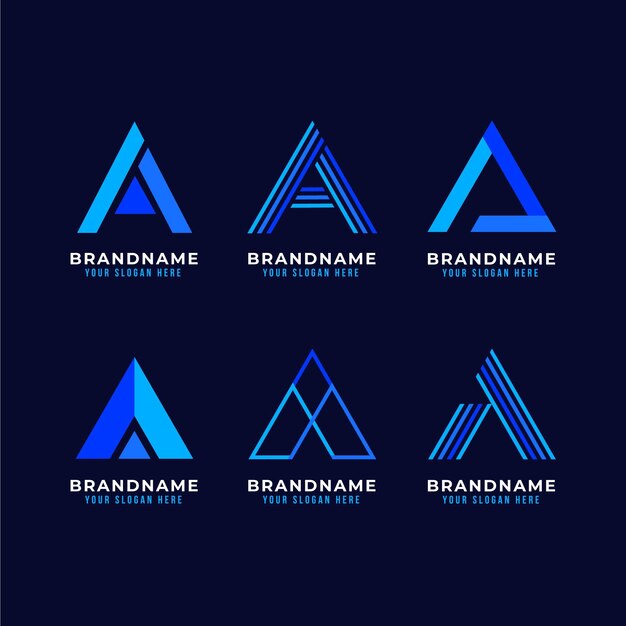 Diseño plano de un conjunto de plantillas de logotipo