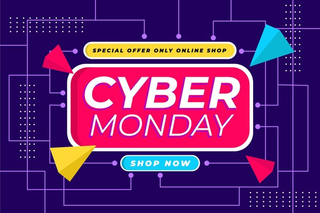 Diseño plano cyber monday