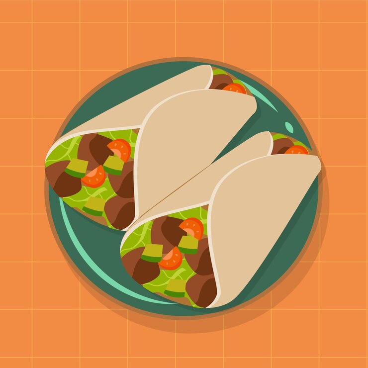 Vector gratuito diseño plano delicioso shawarma ilustración