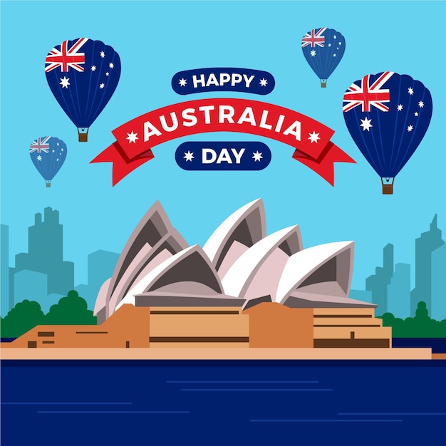 Vector gratuito diseño plano día de australia