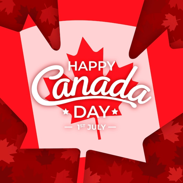 Vector gratuito diseño plano del día de canadá