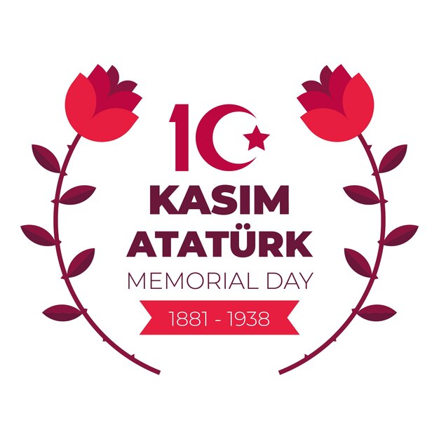 Diseño plano día conmemorativo de ataturk