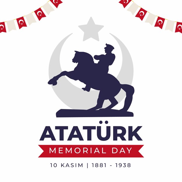 Diseño plano día conmemorativo de ataturk