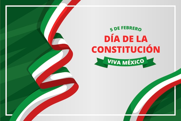 Vector gratuito diseño plano día de la constitución de méxico