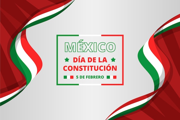 Diseño plano del día de la constitución de méxico