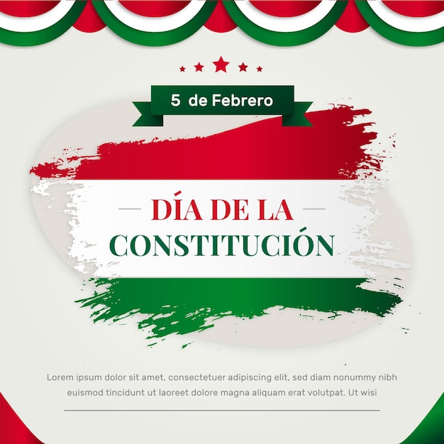 Vector gratuito diseño plano día de la constitución de méxico