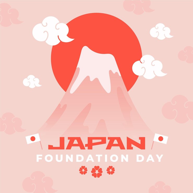 Vector gratuito diseño plano día de la fundación de japón