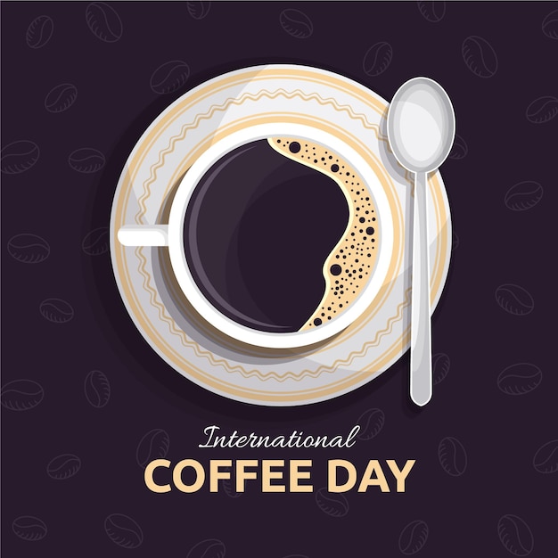 Diseño plano día internacional del café.