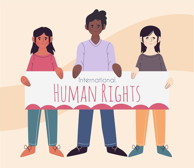 Vector gratuito diseño plano día internacional de los derechos humanos