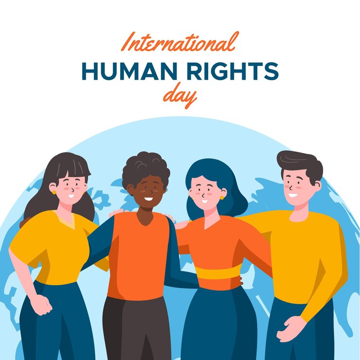 Vector gratuito diseño plano día internacional de los derechos humanos