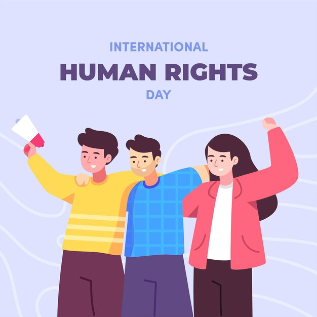 Diseño plano día internacional de los derechos humanos