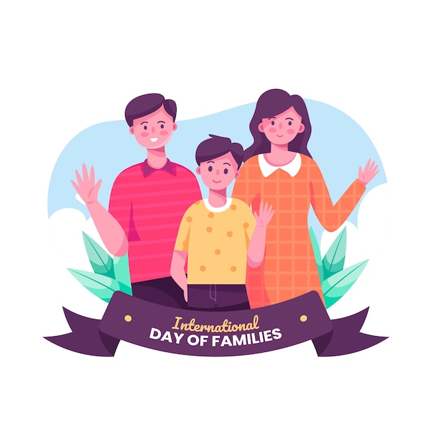 Vector gratuito diseño plano dia internacional de las familias