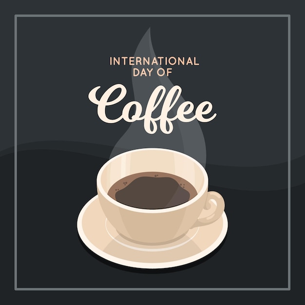 Vector gratuito diseño plano día internacional del fondo del café.