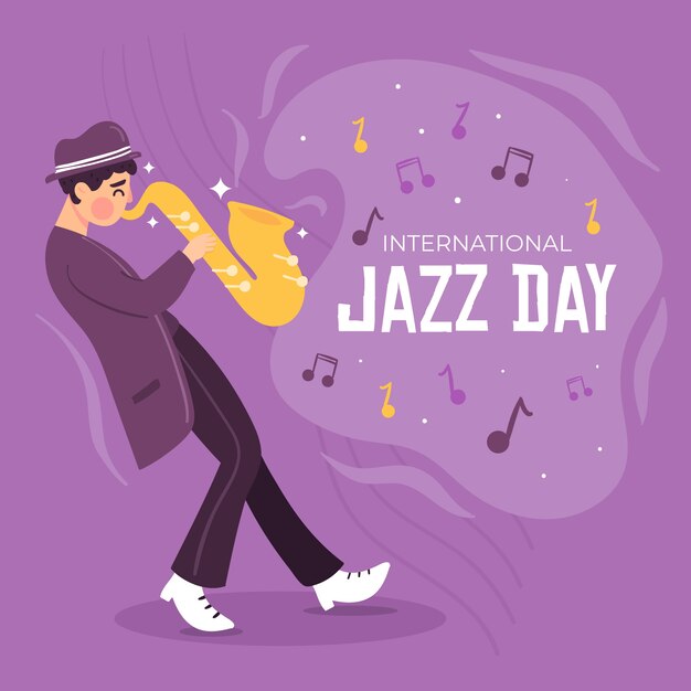 Diseño plano día internacional del jazz