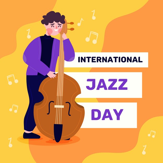 Diseño plano del día internacional del jazz