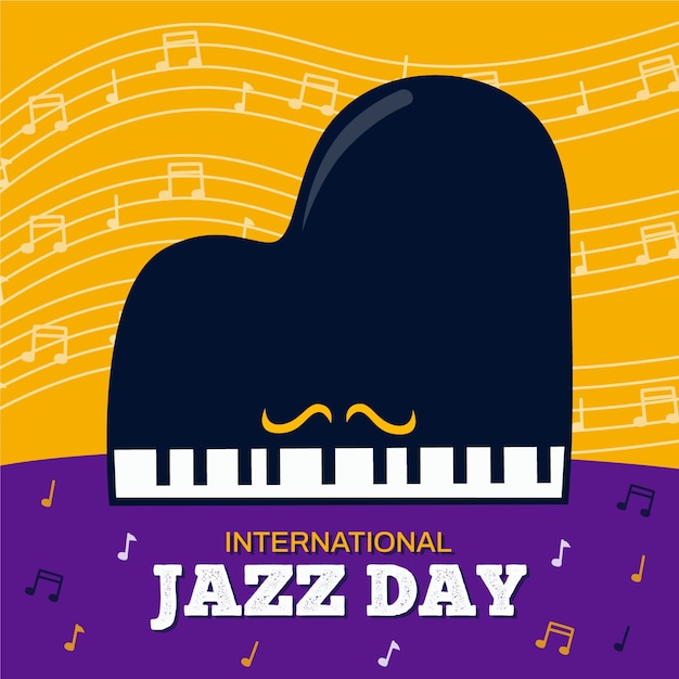 Vector gratuito diseño plano día internacional del jazz