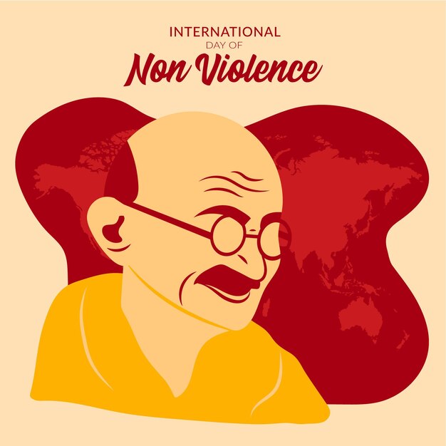 Diseño plano día internacional de la no violencia con el hombre.