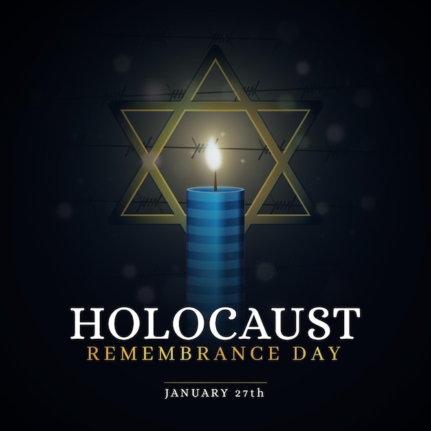 Vector gratuito diseño plano día internacional del recuerdo del holocausto.