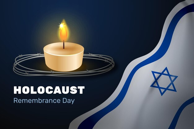 Diseño plano día internacional del recuerdo del holocausto.