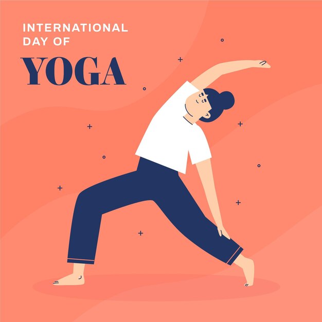 Diseño plano día internacional del yoga
