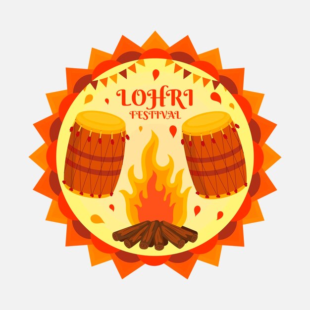 Diseño plano día de lohri